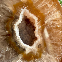 Load image into Gallery viewer, Natural Agate Geode on Metal Stand from Brazil

