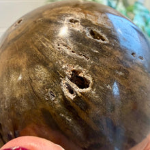 Load image into Gallery viewer, Petrified Wood Sphere 7.5cm with Stand|Fossilised Wood|Fossil
