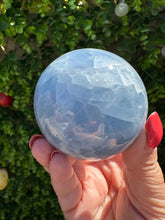 Load image into Gallery viewer, Blue Calcite Sphere (approx 7cm) with stand|Crystal Sphere|Blue Calcite Crystal
