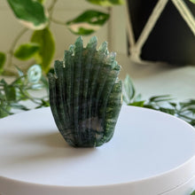 Load image into Gallery viewer, Hand Carved Moss Agate Nine Tail Fox|Crystal Decor
