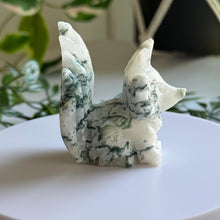 Load image into Gallery viewer, Hand Carved Moss Agate Nine Tail Fox|Crystal Decor
