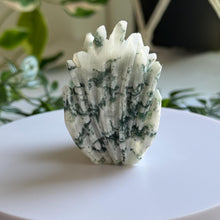 Load image into Gallery viewer, Hand Carved Moss Agate Nine Tail Fox|Crystal Decor
