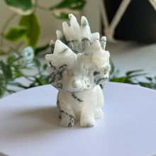 Load image into Gallery viewer, Hand Carved Moss Agate Nine Tail Fox|Crystal Decor
