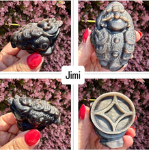 Load image into Gallery viewer, Silver Sheen Obsidian Money Frogs|Three Legged Toads|Prosperity Symbol|Abundance Crystal Gift
