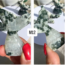 Load image into Gallery viewer, Moss Agate Mermaid Tail Carving|Ocean Decor|Crystal Gifts
