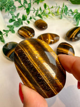 Load image into Gallery viewer, Tiger’s Eye Palm Stones|Strength &amp; Protection
