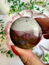 Load image into Gallery viewer, Pink Lace Chalcedony Cookie|Round Flat Stone|Palm Stone|Pocket Crystal
