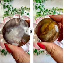 Load image into Gallery viewer, Pink Lace Chalcedony Cookie|Round Flat Stone|Palm Stone|Pocket Crystal
