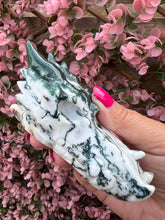 Load image into Gallery viewer, Tree Agate Dragon Head Carving|Tree Agate Carving|Tree Agate Crystal|Ethically Sourced
