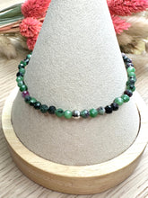 Load image into Gallery viewer, Ruby and Zoisite Faceted Bracelet|Ethically Sourced|Handmade|Gemstone Stretch Bracelet|Crystal Faceted Bracelet|High Quality
