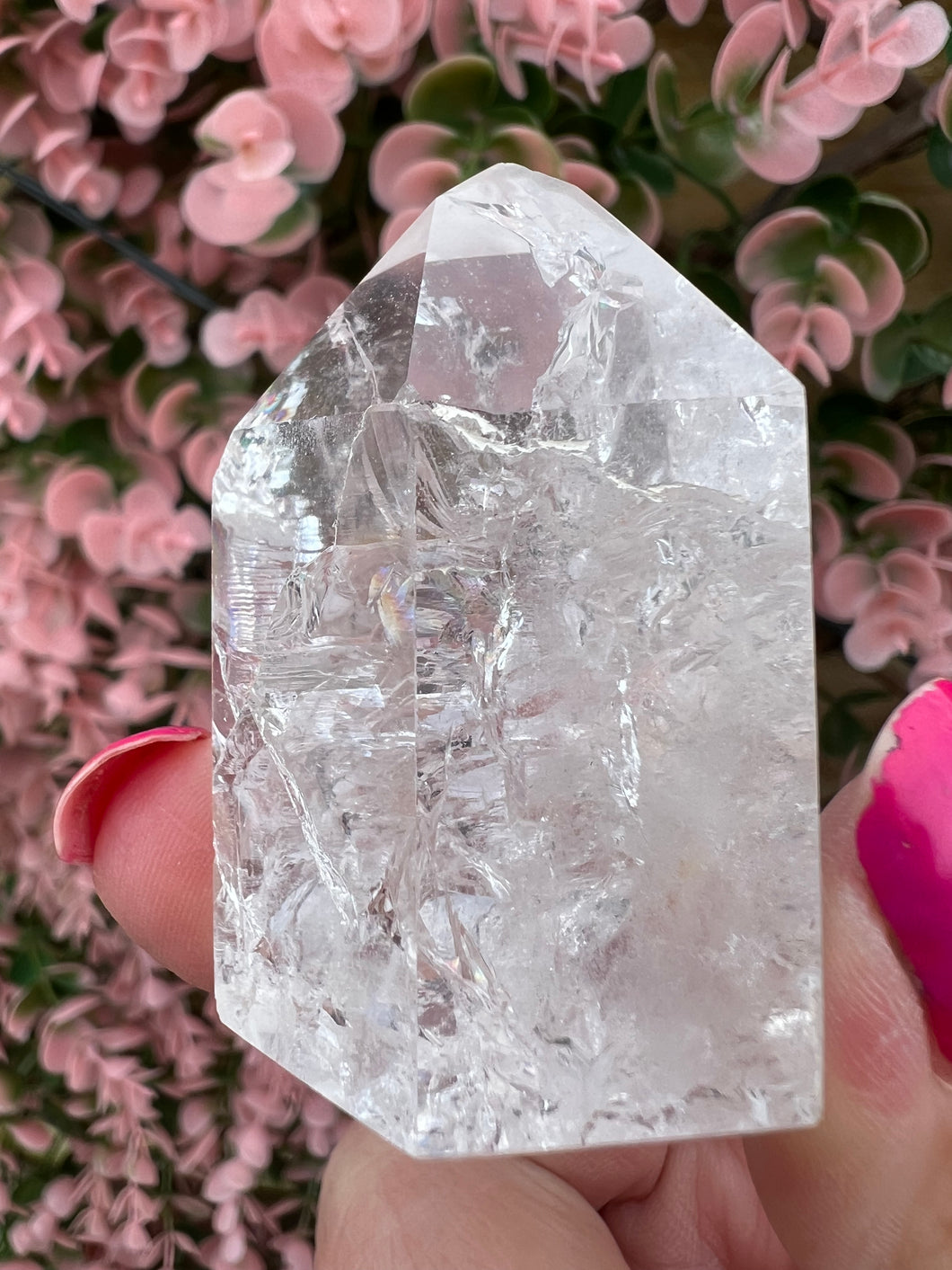 Fire and Ice Quartz|Crackle Quartz|Crystals from Brazil|Point|Tower|Ethically Sourced|Crystal Healing