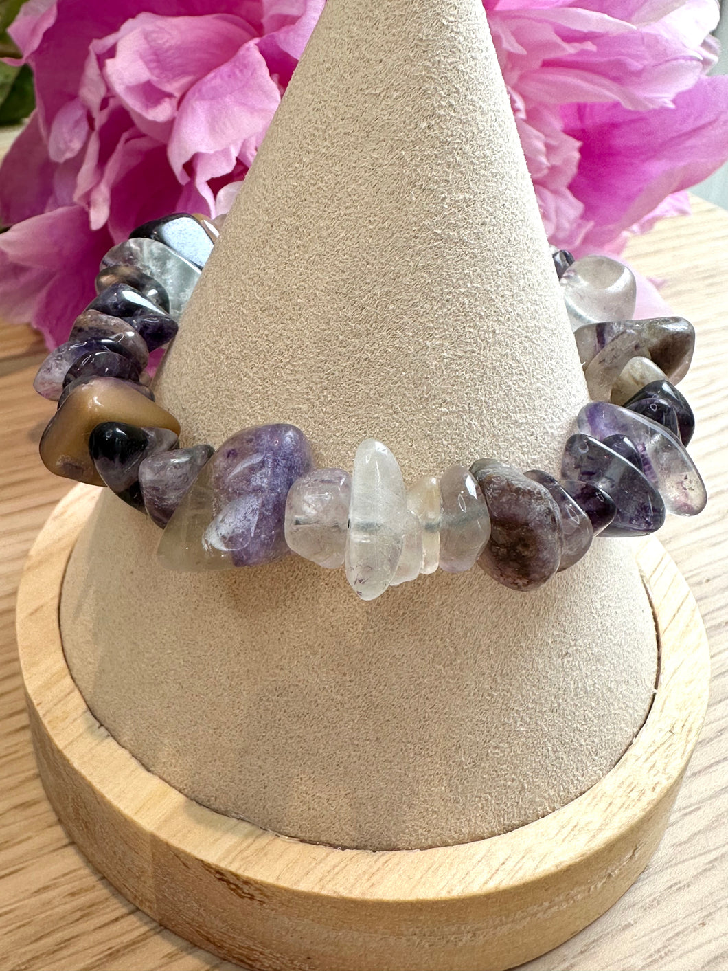 Indigo Fluorite Chunky Bracelet|Gemstone Bracelet|Crystal Bracelet|Stretch Bracelet|Ethically Sourced|Natural