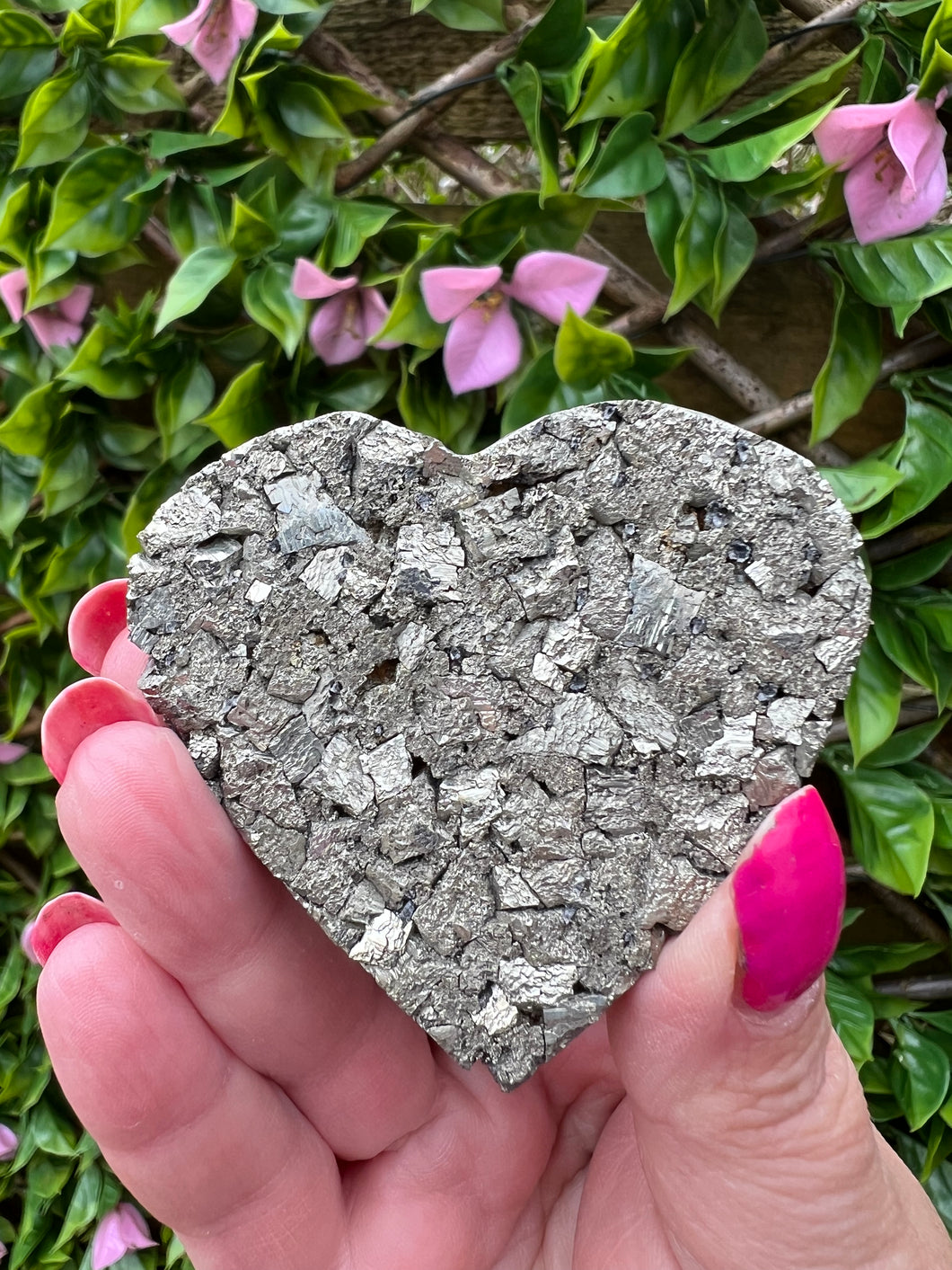 Pyrite and Shungite Heart|Shungite|Pyrite|Crystals from Brazil|Home Decor|Crystal Decor|Ethically Sourced|Heart Carving