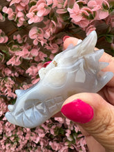 Load image into Gallery viewer, Druzy Agate Dragon Head Carving|Druzy Agate Carving|Agate Crystal|Ethically Sourced
