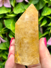 Load image into Gallery viewer, Golden Healer Quartz|Yellow Hematoid Quartz|Crystals from Brazil|Points and Towers|Ethically Sourced Crystals|Crystal Healing
