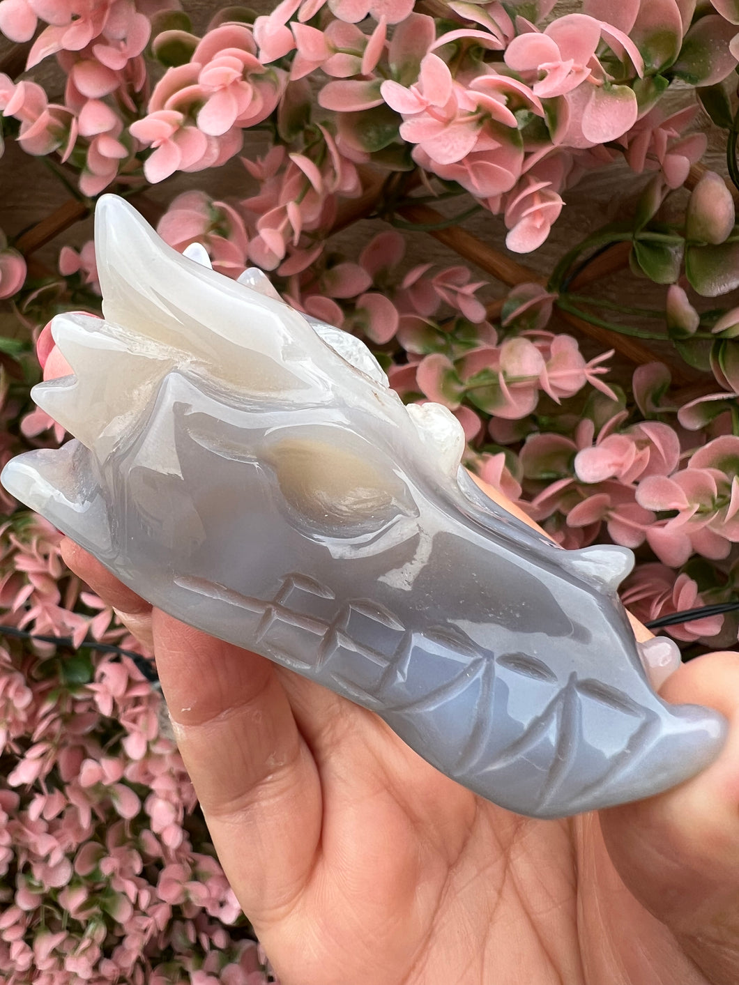 Druzy Agate Dragon Head Carving|Druzy Agate Carving|Agate Crystal|Ethically Sourced