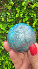 Load and play video in Gallery viewer, Blue Apatite Sphere 5.4cm
