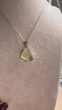 Load and play video in Gallery viewer, Libyan Desert Glass Necklace in 925 Silver with 18” Silver Trace Chain
