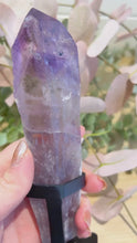 Load and play video in Gallery viewer, Amethyst Root in Stand|Amethyst from Brazil|Consciously Sourced|Natural Amethyst|Crystal in Stand|Statement Crystal
