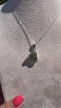Load and play video in Gallery viewer, Genuine Moldavite Necklace set in 925 Silver with 18” Trace Chain
