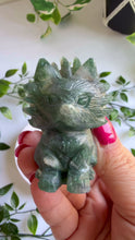 Load and play video in Gallery viewer, Hand Carved Moss Agate Nine Tail Fox
