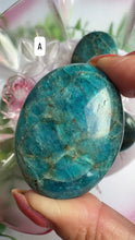 Load and play video in Gallery viewer, Blue Apatite Palm Stones
