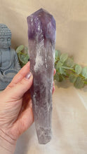 Load and play video in Gallery viewer, Amethyst Root in Stand|Amethyst from Brazil|Consciously Sourced|Natural Amethyst|Crystal in Stand|Statement Crystal|Hollandite Inclusions
