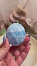 Load and play video in Gallery viewer, Blue Calcite Palmstones|Consciously Sourced|Palms
