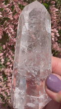 Load and play video in Gallery viewer, Clear Quartz Point from Brazil|Natural Clear Quartz|Clear Quartz Tower| Master Healer|Consciously Sourced
