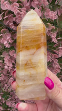 Load and play video in Gallery viewer, Golden Healer Quartz|Yellow Hematoid Quartz|Crystals from Brazil|Points and Towers|Ethically Sourced Crystals|Crystal Healing
