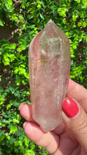 Load and play video in Gallery viewer, Natural Pink Lemurian Quartz on Custom Stand
