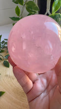 Load and play video in Gallery viewer, Rose Quartz Sphere (8cm) from Madagascar

