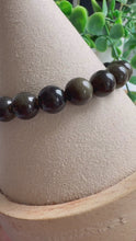 Load and play video in Gallery viewer, Gold Sheen Obsidian 7/8mm Beaded Stretch Bracelet
