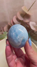 Load and play video in Gallery viewer, Blue Calcite Palmstones|Consciously Sourced|Palms
