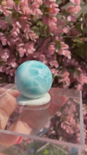 Load and play video in Gallery viewer, Larimar Sphere 1.83cm|Crystal Energy|Throat Chakra|Crystal Gift
