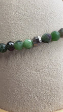 Load and play video in Gallery viewer, Ruby and Zoisite Faceted Bracelet|Ethically Sourced|Handmade|Gemstone Stretch Bracelet|Crystal Faceted Bracelet|High Quality
