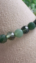 Load and play video in Gallery viewer, Moss Agate 4mm Faceted Stretch Bracelet
