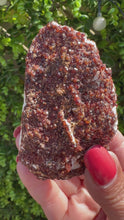 Load and play video in Gallery viewer, Spessartine Garnet on Feldspar Specimen
