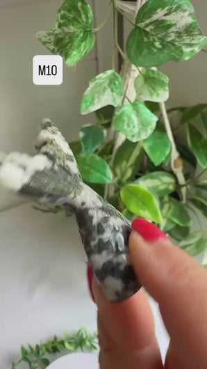 Moss Agate Mermaid Tail Carving|Ocean Decor|Crystal Gifts