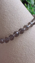 Load and play video in Gallery viewer, Smokey Quartz 4mm Faceted Stretch Bracelet
