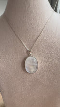 Load and play video in Gallery viewer, Moonstone Oval Necklace in 925 Silver with 18” Silver Trace Chain
