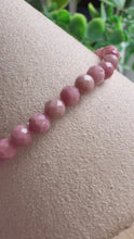 Load and play video in Gallery viewer, Rhodonite 4mm Faceted Stretch Bracelet
