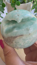 Load and play video in Gallery viewer, Blue Aragonite Sphere 6.8cm with Stand
