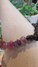 Load and play video in Gallery viewer, Mixed Tourmaline Stretch Chip Bracelet
