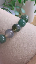 Load and play video in Gallery viewer, Moss Agate 7/8mm Beaded Stretch Bracelet
