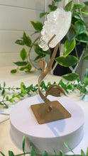 Load and play video in Gallery viewer, Clear Quartz Rose Carving on Custom Stand|Home Decor
