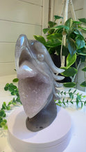 Load and play video in Gallery viewer, Hand Carved Agate Eagle with Amethyst
