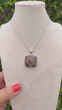 Load and play video in Gallery viewer, Chiastolite Square Necklace set in 925 Silver on 18 inch Trace Chain
