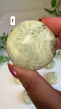 Load and play video in Gallery viewer, Green Maligano Jasper Round Palm Stones from Indonesia
