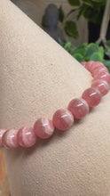 Load and play video in Gallery viewer, Rhodochrosite 8mm Beaded Bracelet|Consciously Sourced|Gemstone Stretch Bracelet|Crystal Beaded Bracelet
